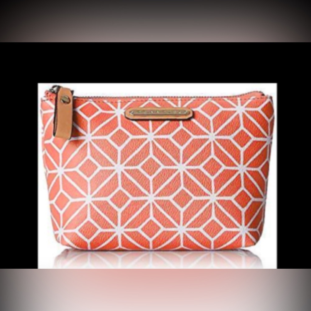 Trina Turk Palm Springs Stylish Orange Geometric Women's Cosmetic Bag